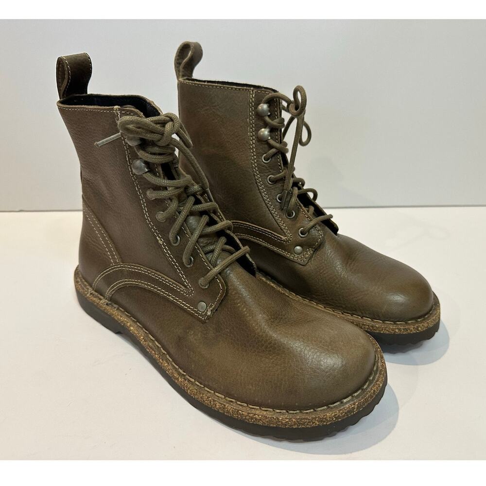 Birkenstock Bryson Natural Leather Lace Up Boots Women's EU 39 Taupe